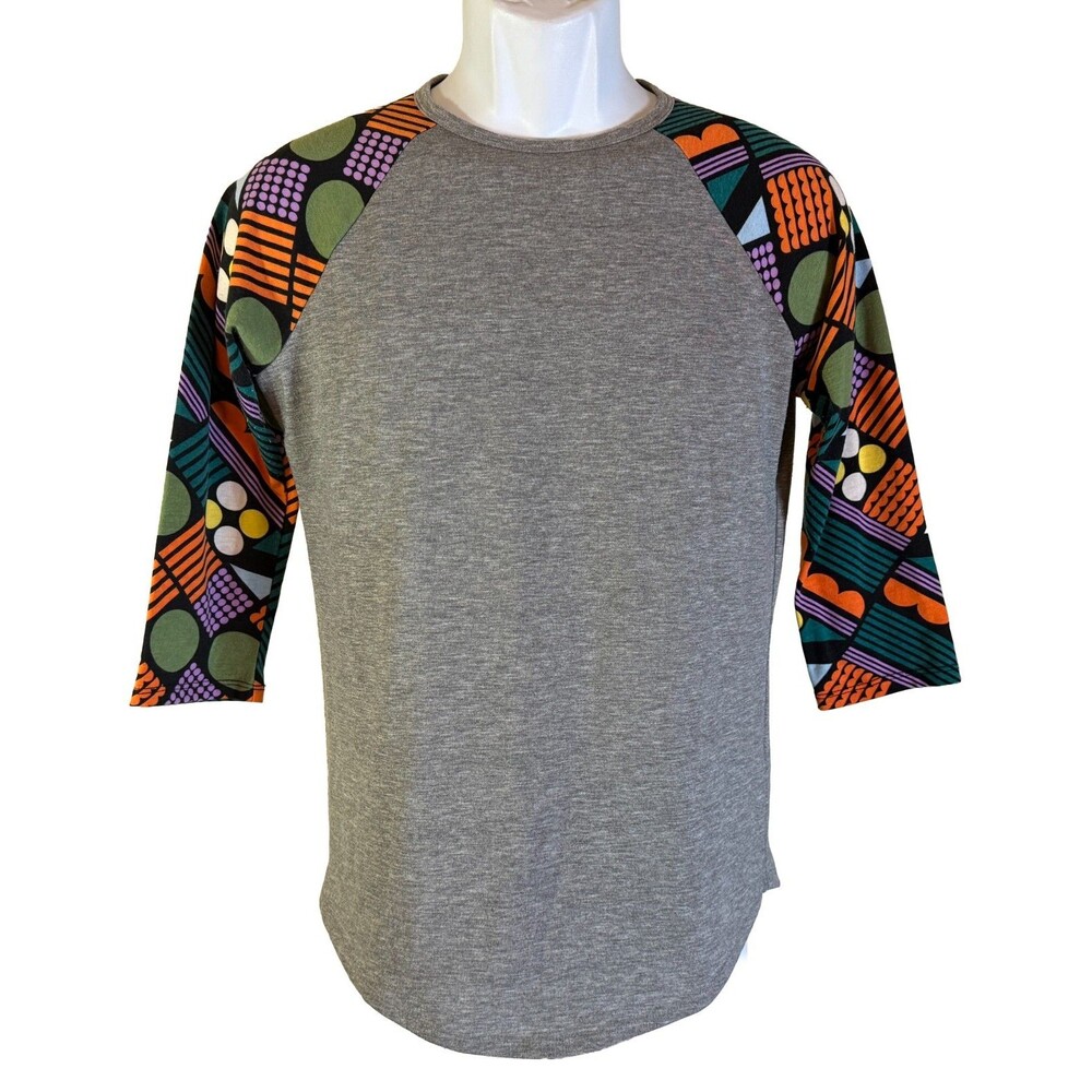 LULAROE Women's 3/4 Sleeve Pull-Over T-Shirt‎ Gray Small